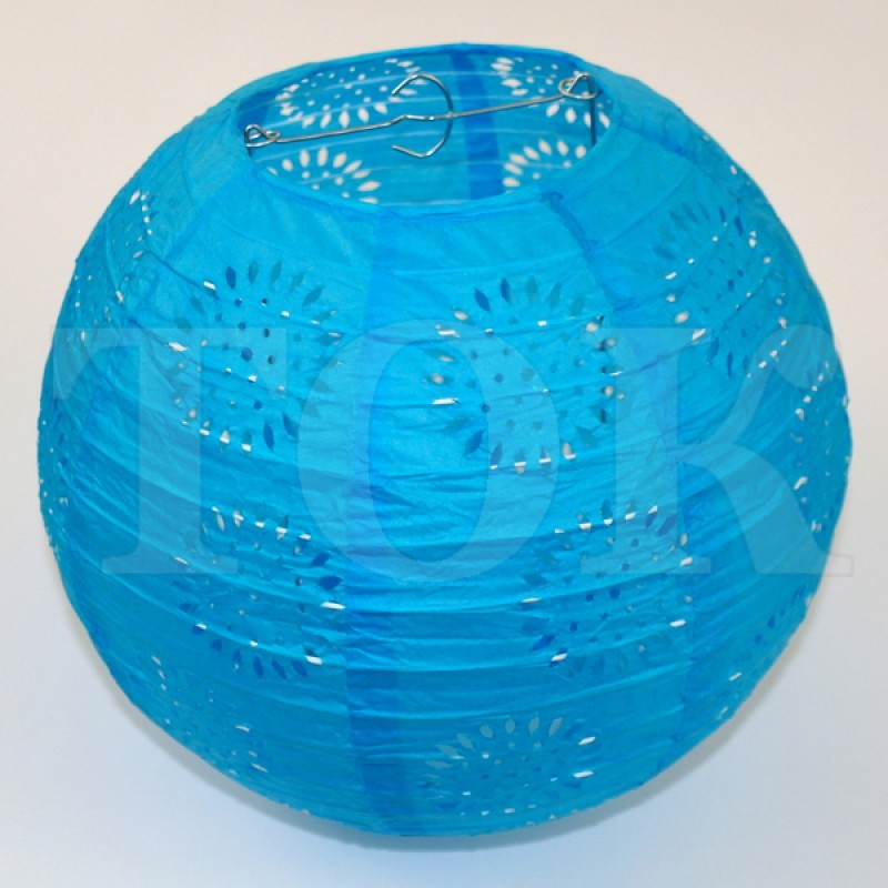 Бумажный фонарик с рисунком голубой 35 см. 0924-14